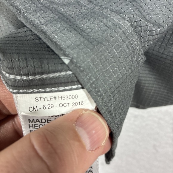 Marmot Gray Short Sleeve Button Up Shirt AOP Tent Print Camping Hike Men's Large - Picture 5 of 11